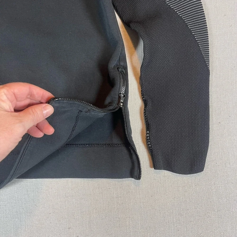 Nike Sportswear Tech Fleece Women's Crew Black XL Side Zipper Ribbed‎ Sleeves